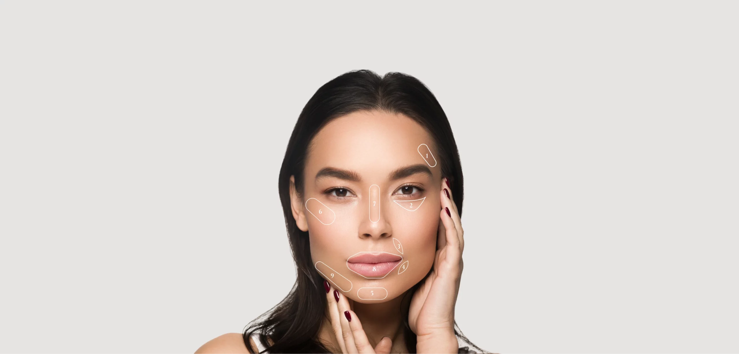 Areas of filler injections Banner